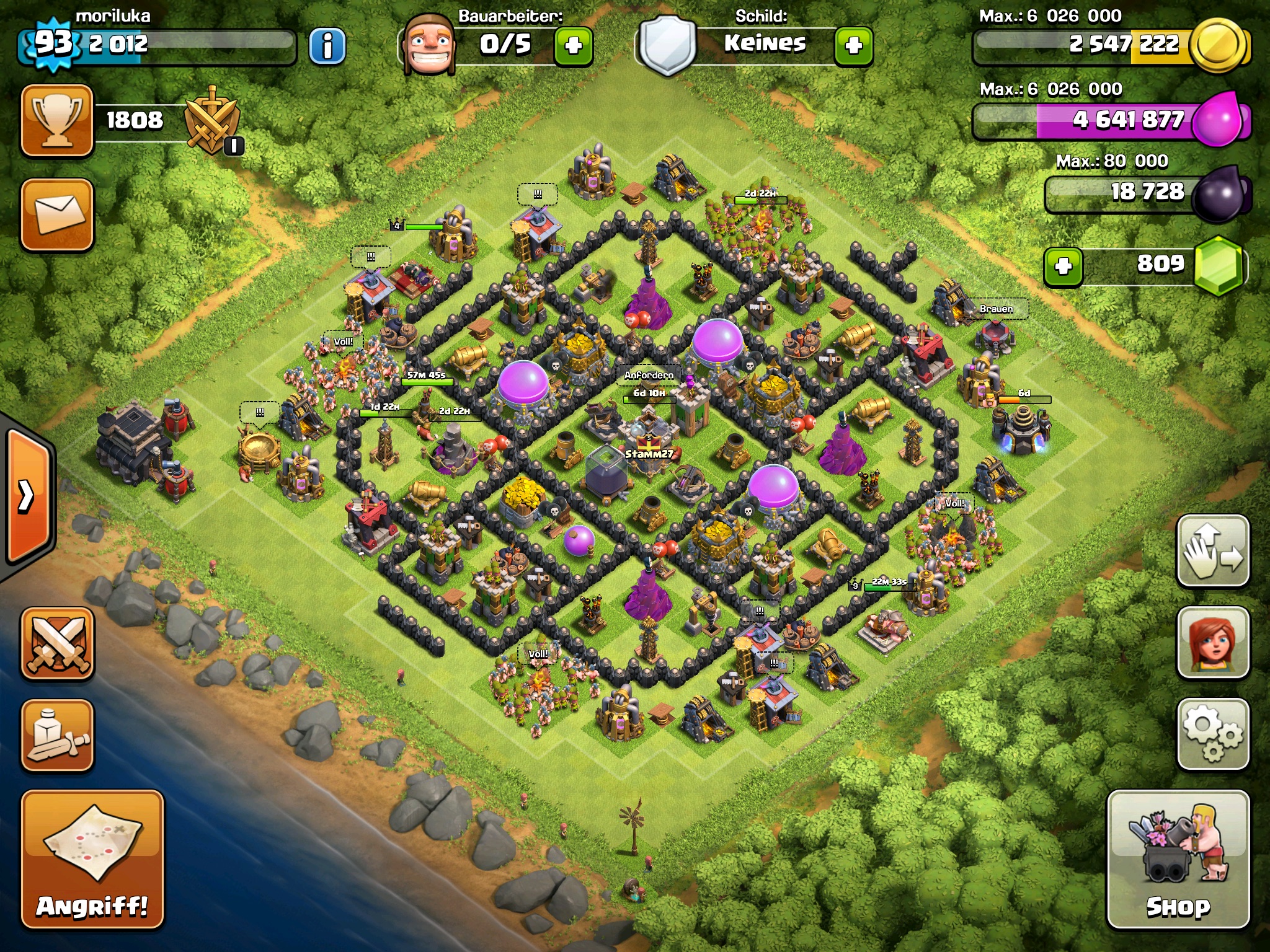 Clash Of Clans Dorf Rathaus Level 9